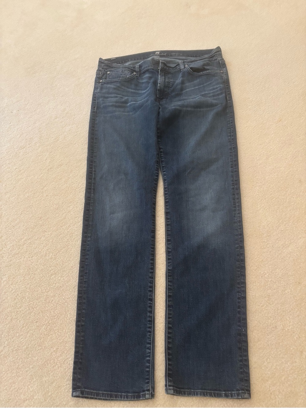 7 For All Mankind Dark Blue Straight Jeans
